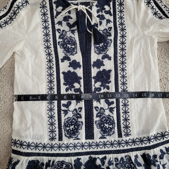 Boho Chic Tory Burch Gabriella 100% Cotton Embroidered Dress Size 0 - Picture 10 of 15